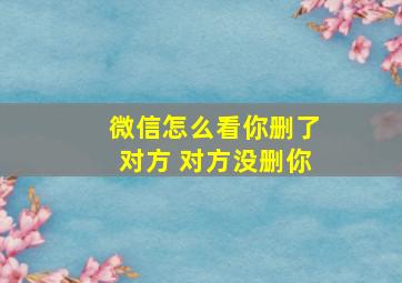 微信怎么看你删了对方 对方没删你